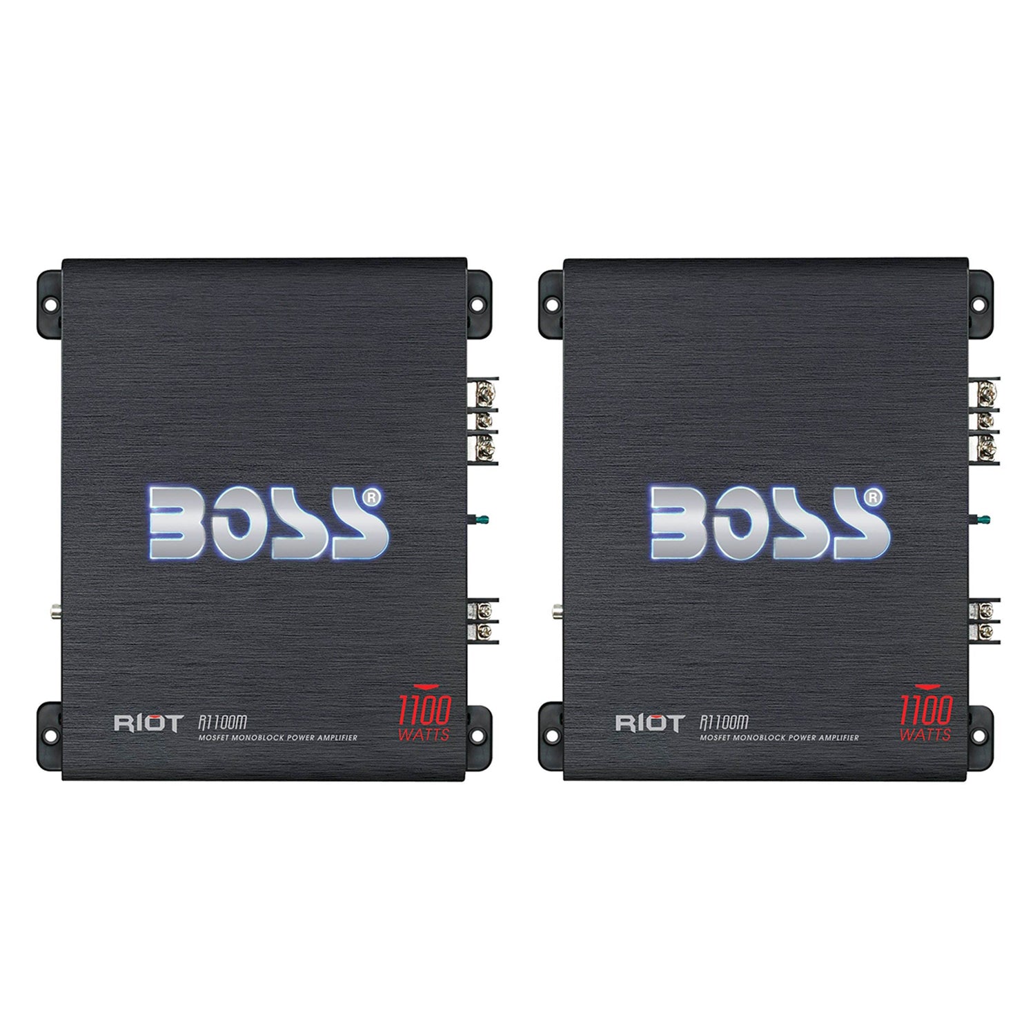 Boss Audio Riot 1100-Watt Monoblock MOSFET Class A/B Amplifier & Remote (2 Pack)