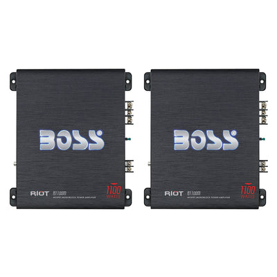 Boss Audio Riot 1100-Watt Monoblock MOSFET Class A/B Amplifier & Remote (2 Pack)
