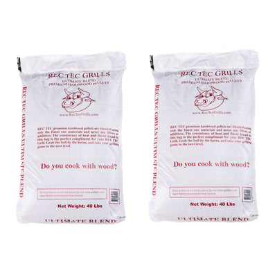 Rec Tec 40Lb Bag Grills Ultimate Premium Hardwood Grilling Pellet Blend (2 Pack)