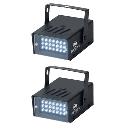 ADJ LED II DJ Party Stage Lighting Variable Speed Mini Strobe Light (2 Pack)