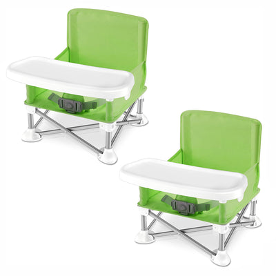 SereneLife Baby Toddler Folding Booster Seat Feeding High Chair, Green (2 Pack) - VMInnovations