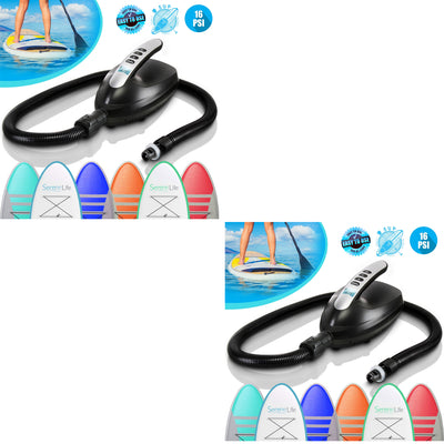 SereneLife Electric 12Volt Quick Air Inflator Deflator for Watersports (2 Pack)