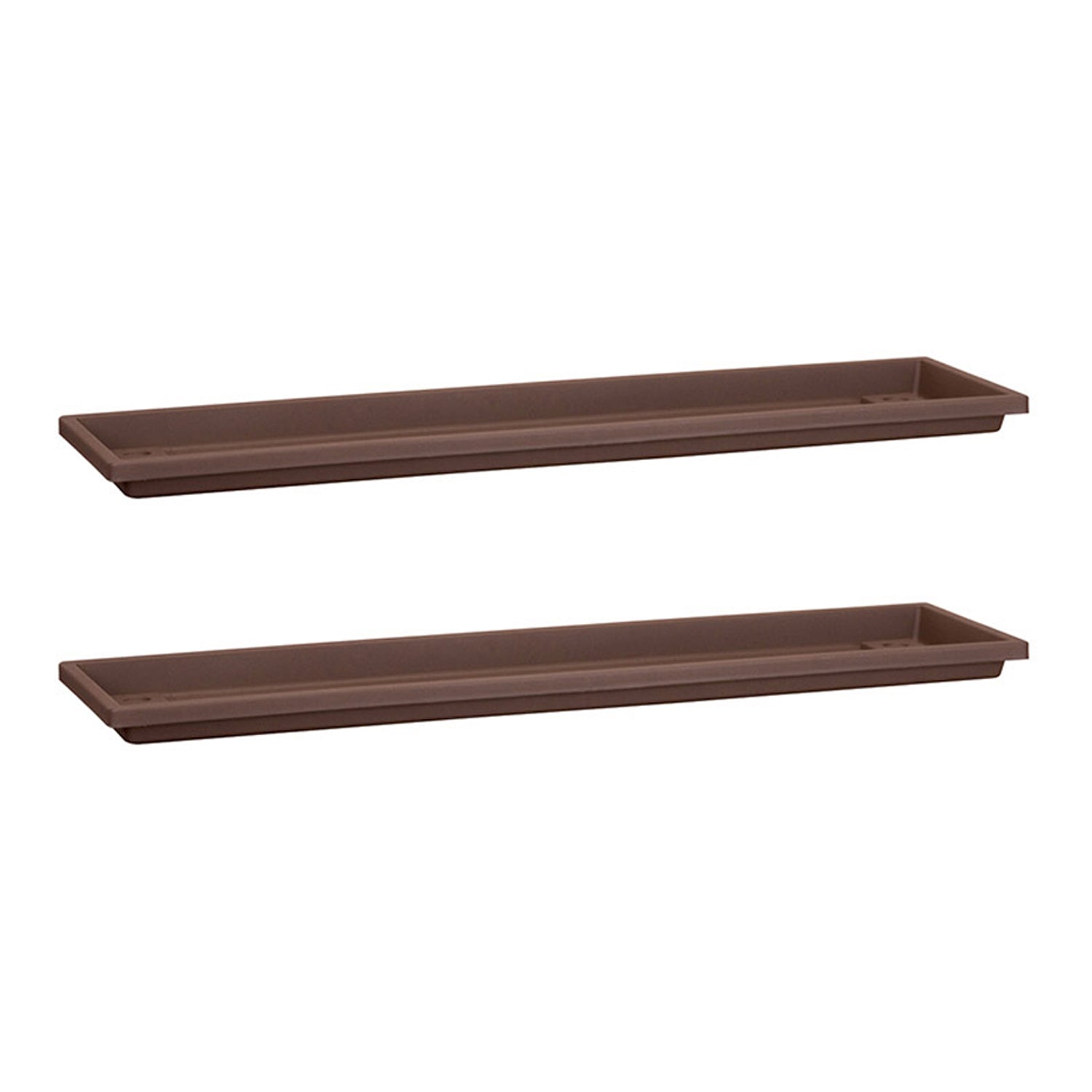 HC Companies Farmhouse Venetian 18 Inch Flower Box Saucer, Chocolate (2 Pack) - VMInnovations