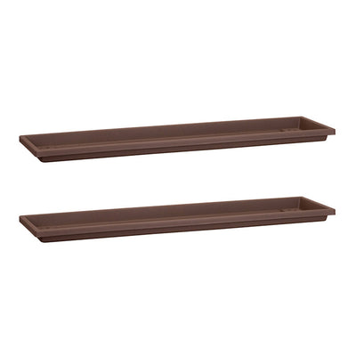 HC Companies Farmhouse Venetian 18 Inch Flower Box Saucer, Chocolate (2 Pack) - VMInnovations
