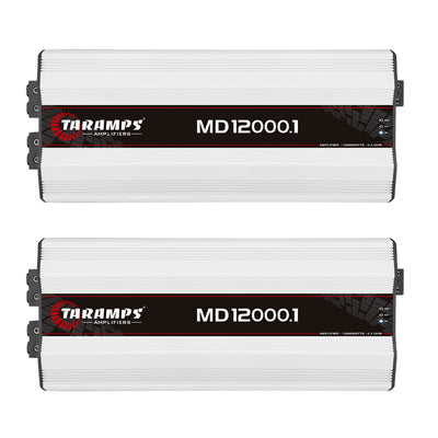 Taramps Class D 1 Ohm 12000 Watt Auto Sound Systems Mono Amplifier (2 Pack)
