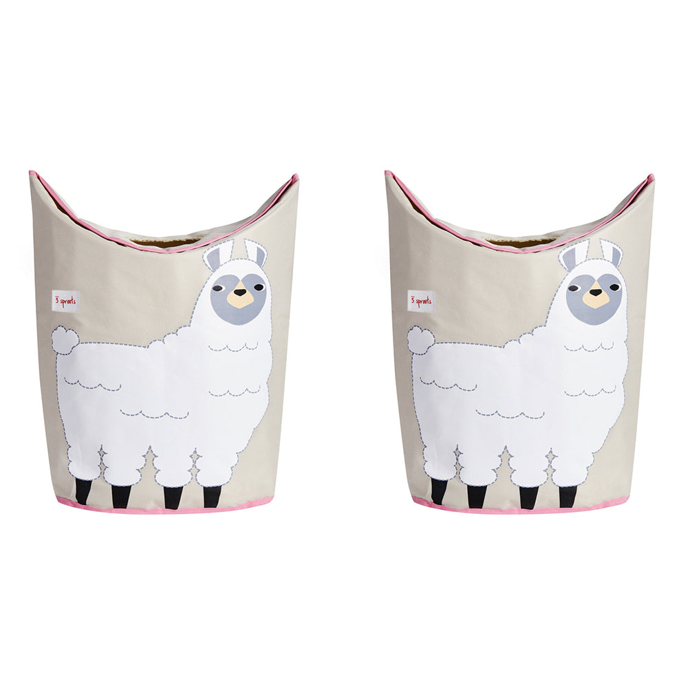 3 Sprouts Baby Laundry Hamper Storage Basket Bin for Nursery, Llama (2 Pack)