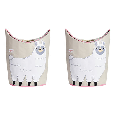 3 Sprouts Baby Laundry Hamper Storage Basket Bin for Nursery, Llama (2 Pack)
