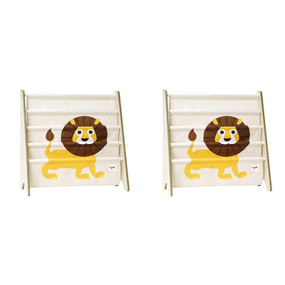 3 Sprouts URKLIO Kids Storage Shelf Organizer Baby Room Bookcase, Lion (2 Pack)