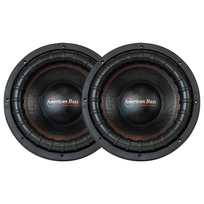 American Bass XFL 1244 12 Inch Dual 4 Ohm Voice Coil 2000 Watt Subwoofer Speaker (2 Pack)