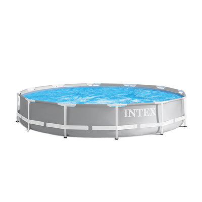 Intex 12ft x 30in Prism Frame Above Ground Pool w/ Pump & Intex 12ft Pool Cover