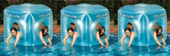 3) Swimline 9073 Swimming Pool Fun Inflatable Ice Cube Cool Habitat Float Toys