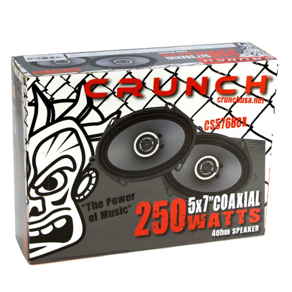 Crunch CS5768CX 250W Full Range 2 Way Coaxial 5x7 by 6x8" Speaker Pair (4 Pack) - VMInnovations