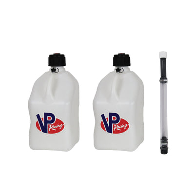VP Racing Fuels 5.5 Gallon Utility Container White w/ 14' Standard Hose (2 Pack)