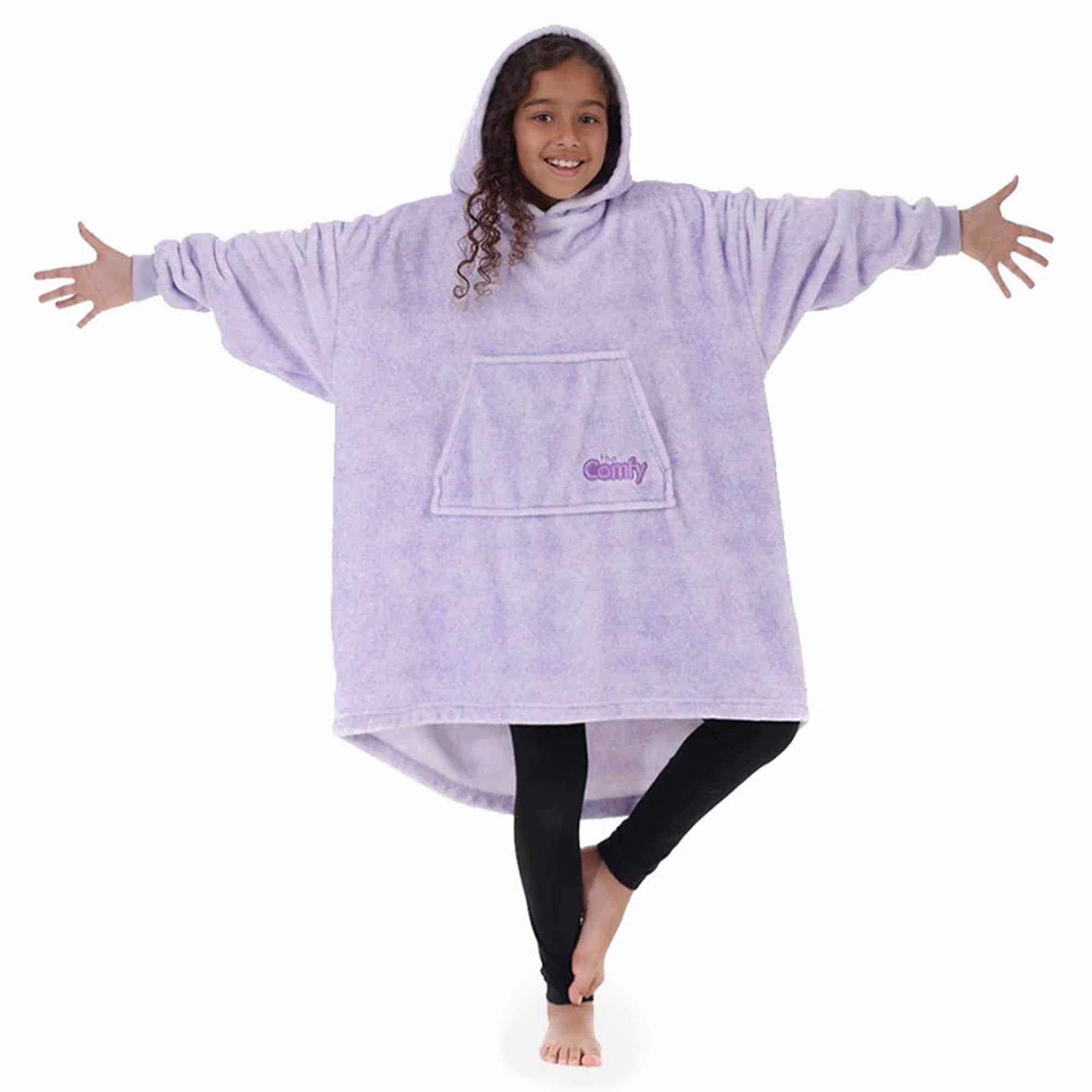 Microfiber Wearable Child Size Blanket Hoodie, Heather Purple (Used) - VMInnovations