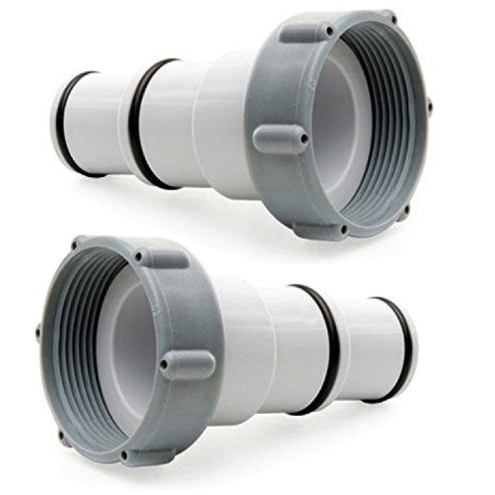 Intex Pump Replacement Hose Adapter A w/ Collar & 1.25” Pool Pump Hose (2 Pack) - VMInnovations