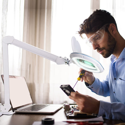 Brightech Lightview Pro XL LED Clamp Dimming Magnify Desk Lamp White (For Parts)