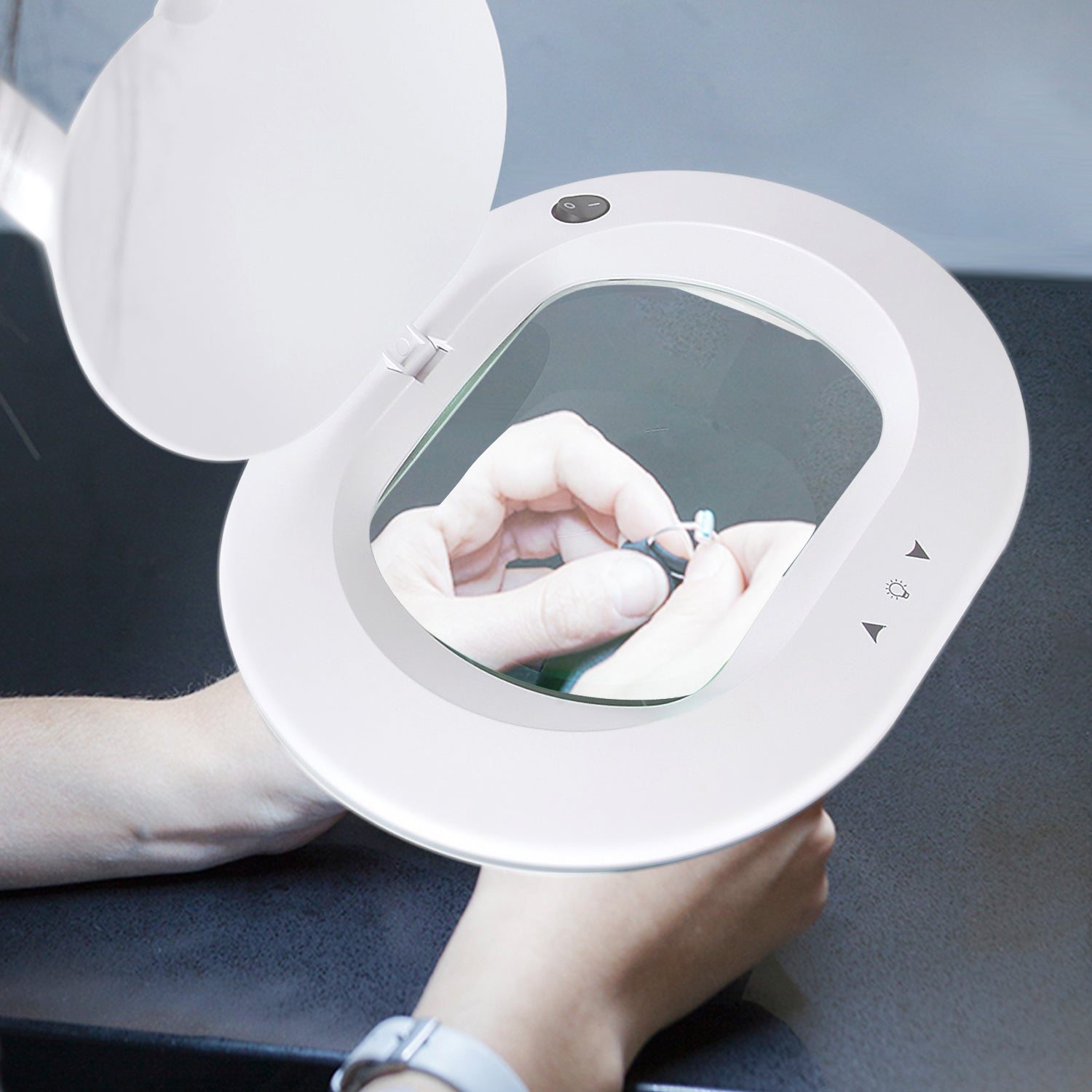 Brightech Lightview Pro XL LED Clamp Dimming Magnify Desk Lamp White (For Parts)