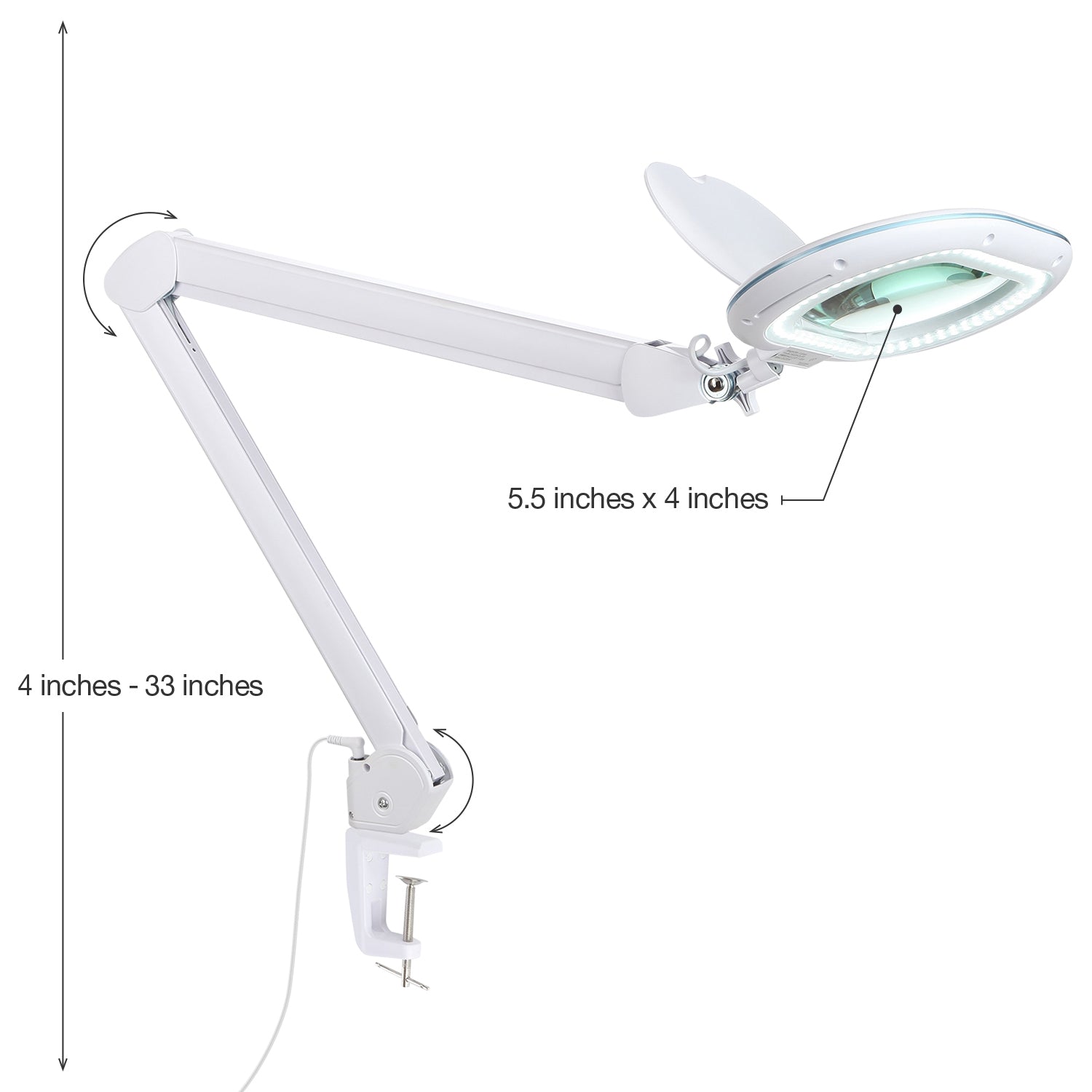 Brightech Lightview Pro XL LED Clamp Dimming Magnify Desk Lamp White (For Parts)