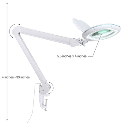 Brightech Lightview Pro XL LED Clamp Dimming Magnify Desk Lamp White (For Parts)