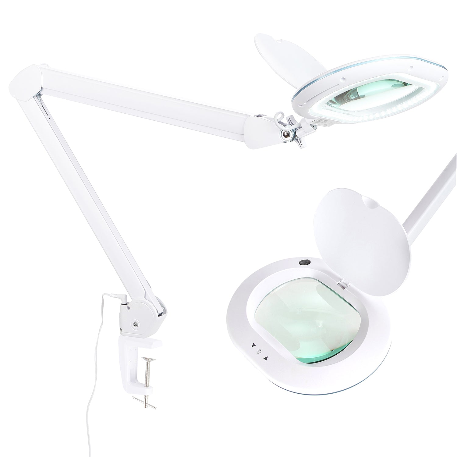 Brightech Lightview Pro XL LED Clamp Dimming Magnify Desk Lamp White (For Parts)