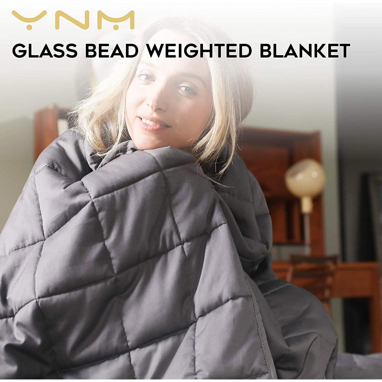 YnM Cotton Weighted Blanket & Duvet for Queen & King Beds, Grey (Open Box) - VMInnovations