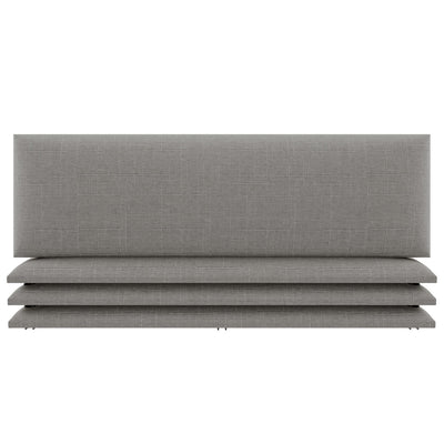 Vant 39 x 46 Inch Floating Upholstered Wall Panels, Weave Moondust Grey (4 Pack)