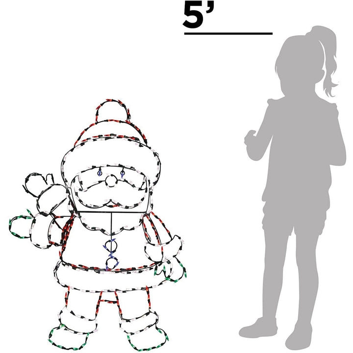 ProductWorks 48" Pro-Line LED Animation Waving Santa Christmas Yard Decoration