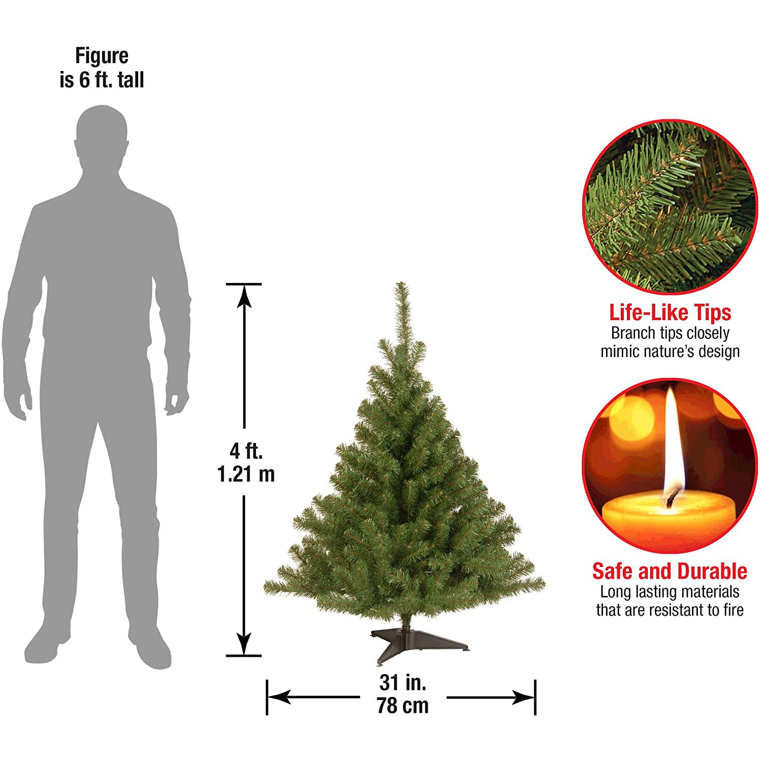 National Tree Company Kincaid Spruce 4 Foot Unlit Artificial Christmas Tree