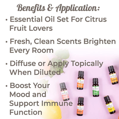 Plant Therapy Aroma Diffusible 10 mL Essential Oils, Set of 6, Fruits (3 Pack)