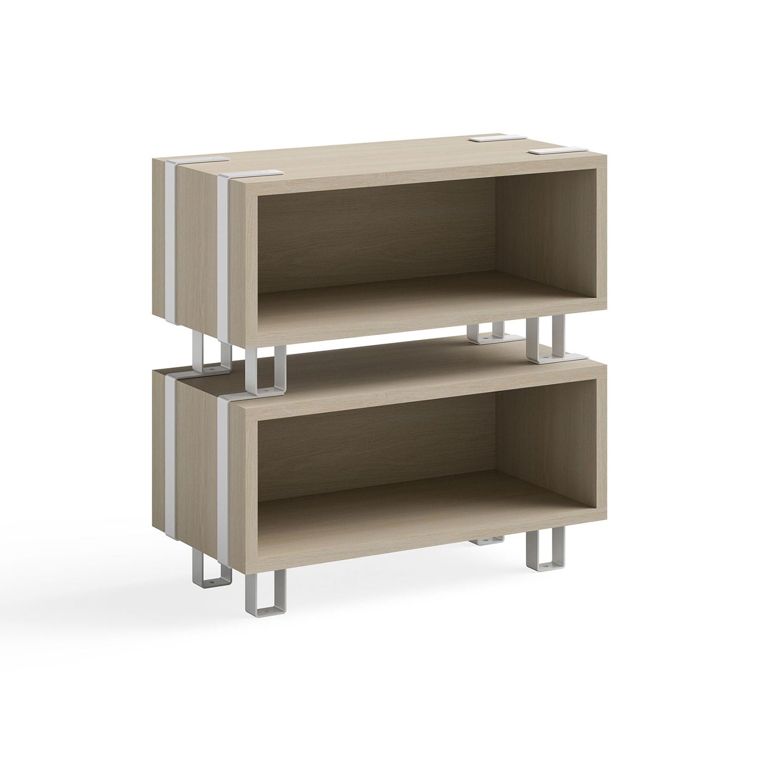 Safco 12.25 Inch Tall Wooden Ready Home Office Stackable Storage Cabinet, Beige