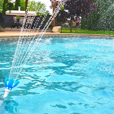 Magic Pool Fountain Sprayer w/ Multicolor LED Bulb + 2 Solid Blue LED Bulbs