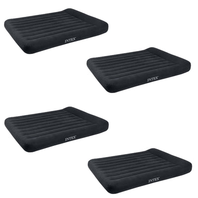 Intex Queen Classic Pillow Rest Air Bed Mattress with Built-In Pump (4 Pack)
