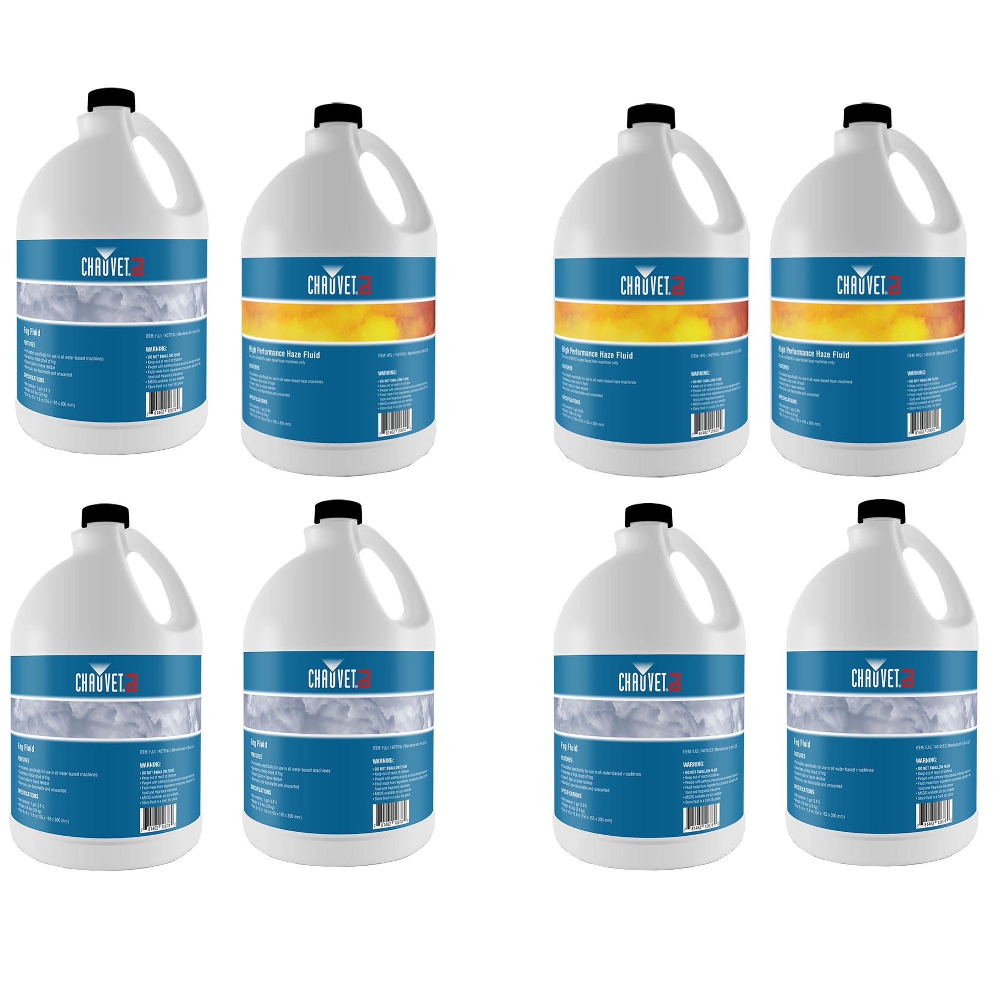 Chauvet Smoke Fog Haze Machine Fluid (4 Pack) Fog Smoke Juice Fluid (4 Pack) - VMInnovations