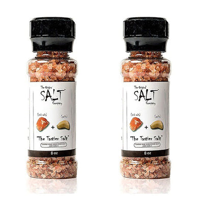 The Original Salt Company 8 Oz Pink Himalayan Salt and Garlic Grinder (2 Pack)