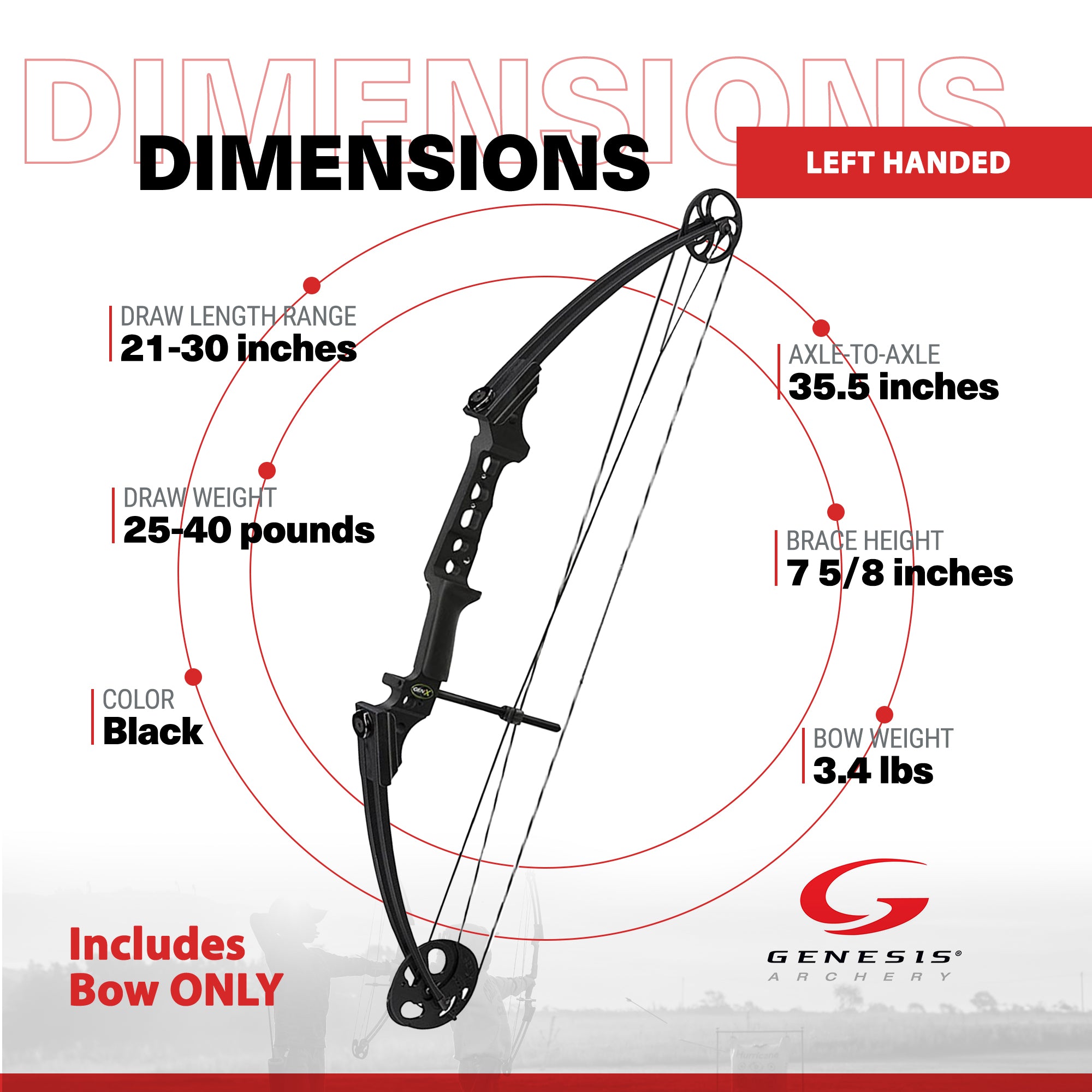 Genesis Gen-X Compound Archery Target Practice and Hunting Bow, Left Hand (Used) - VMInnovations