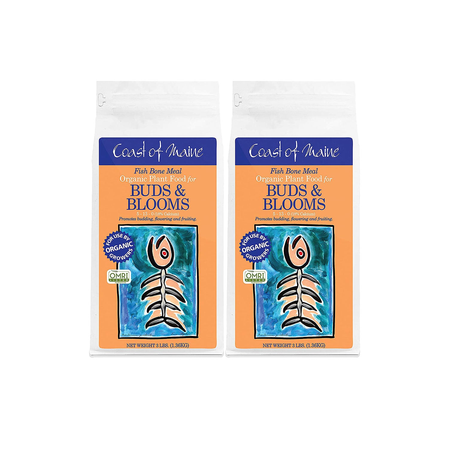 Coast of Maine Fish Bone Meal Pack Organic Potting Soil, 3 Pound Bag (2 Pack)