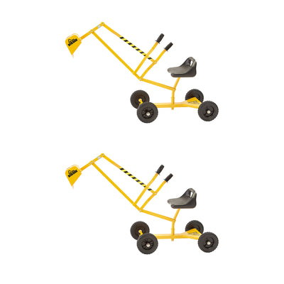 Big Dig Rolling Sandbox Digger Excavator Crane w/ 360 Rotation Base (2 Pack) - VMInnovations