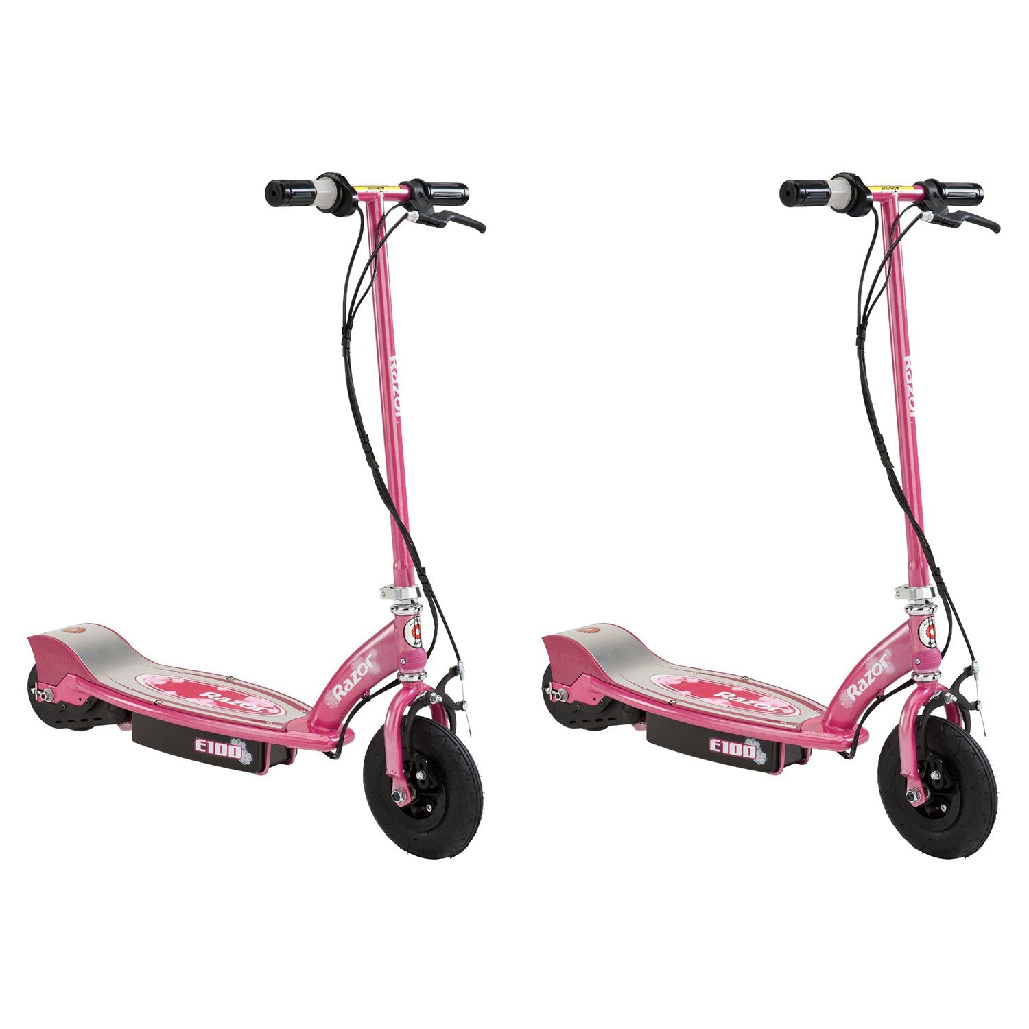Razor E100 Electric Motorized Rechargeable Kids Scooter, Sweet Pea (2 Pack)