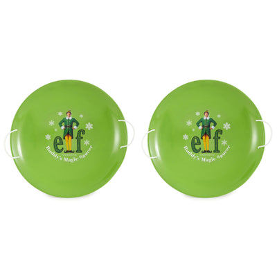 Slippery Racer ProDisc 26" Buddy the Elf Metal Saucer Sled with Handles (2 Pack)