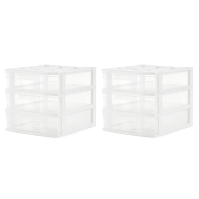 Gracious Living 3 Drawer Desktop Countertop Storage with Organizer Lid (2 Pack) - VMInnovations