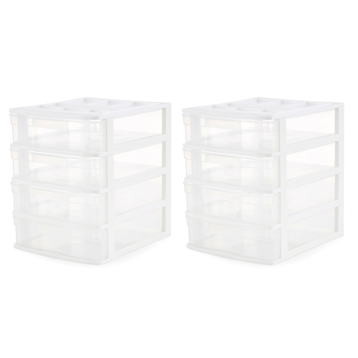 Gracious Living 4 Drawer Desktop Countertop Storage with Organizer Lid (2 Pack) - VMInnovations