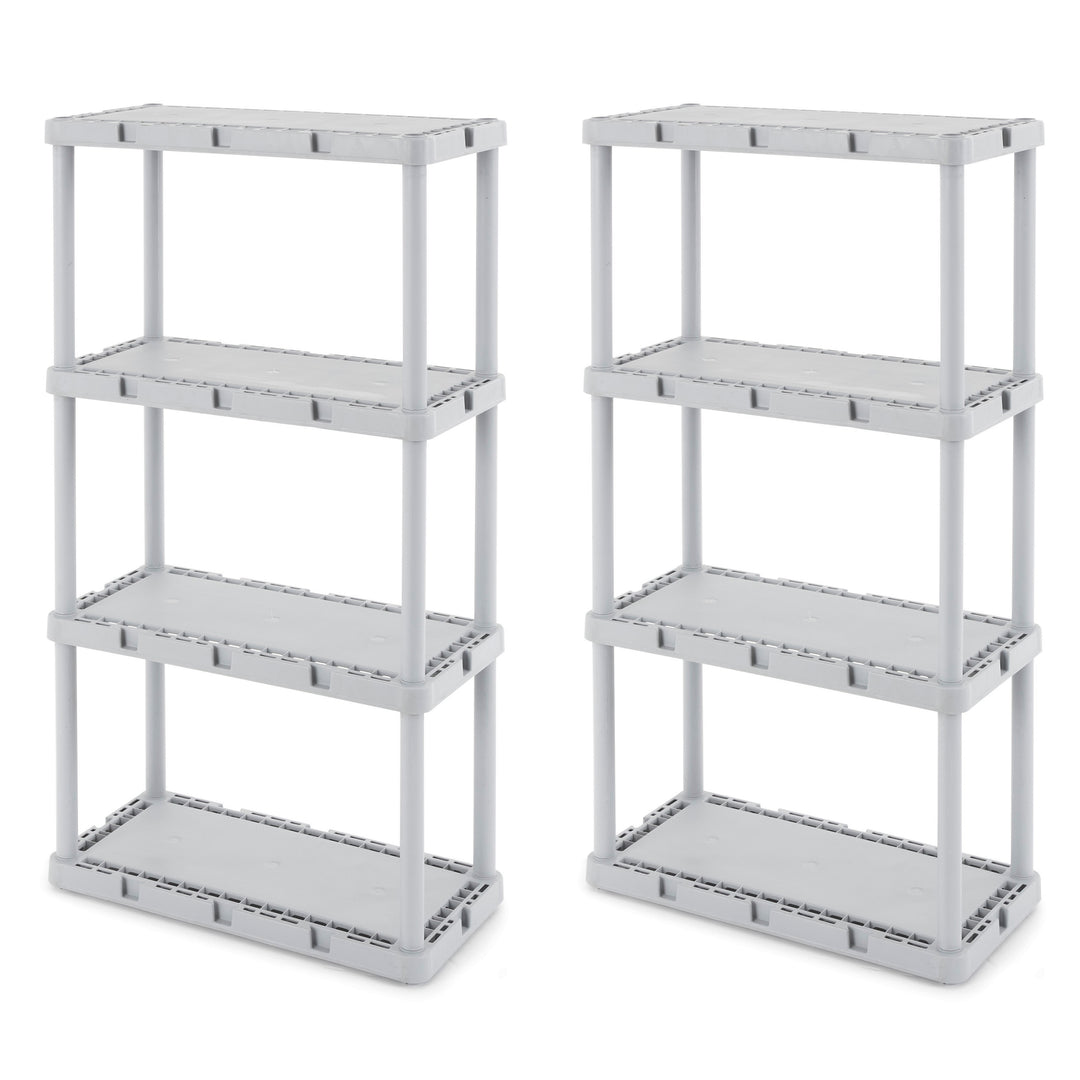 Gracious Living Knect-A-Shelf 4 Tier Light Duty Storage Shelving System (2 Pack)