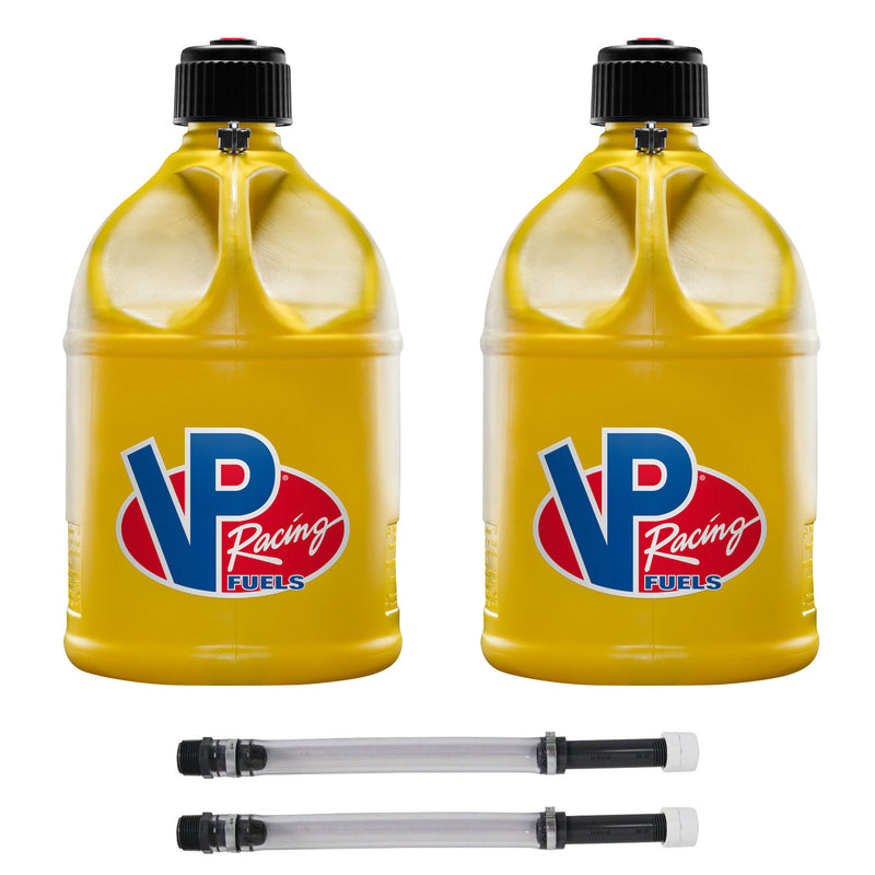 VP Racing Motorsport 5.5 Gallon Round Plastic Utility Jug (2 Pack) & Hose (2 Pack)
