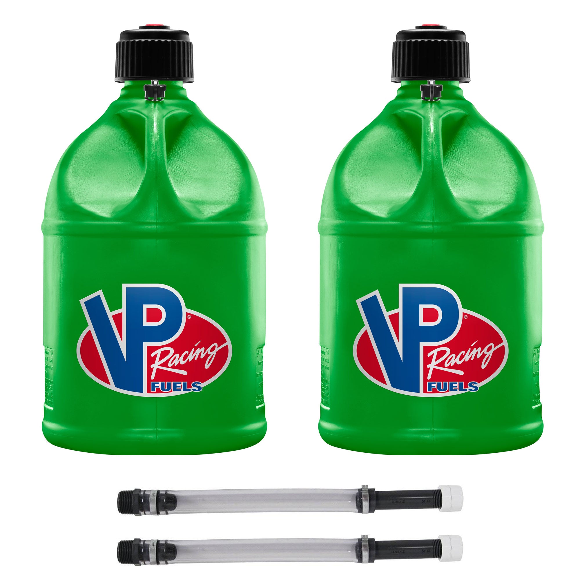 VP Racing Motorsport 5.5 Gallon Round Plastic Utility Jug (2 Pack) & Hose (2 Pack)