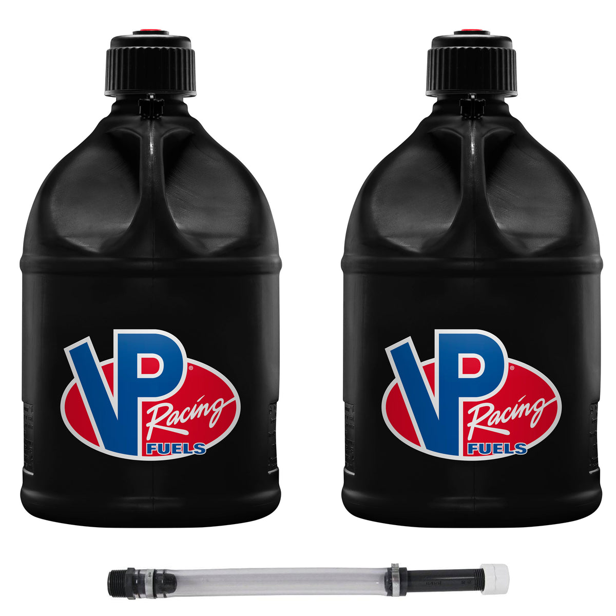 VP Racing Motorsport 5 Gallon Round Plastic Utility Jug (2 Pack) & 14 Inch Hose