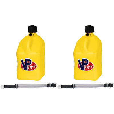 VP Racing Fuels Motorsport 5.5 Gallon Utility Jug Yellow w/ 14 In Hose (2 Pack)