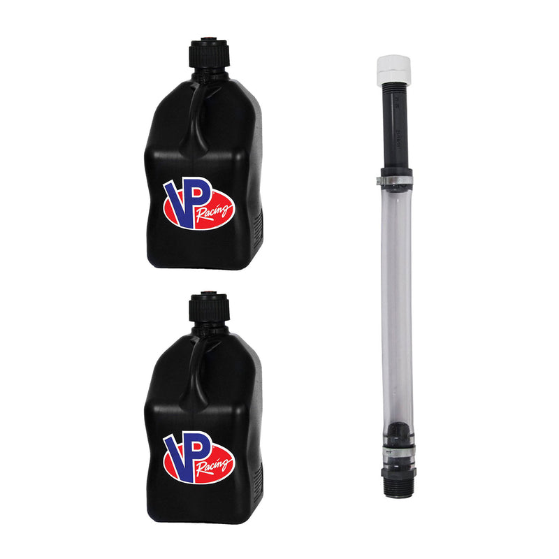 VP Racing Fuels 5.5 Gal Utility Jugs (2 Pack) with 14 Inch Standard Hose, Black