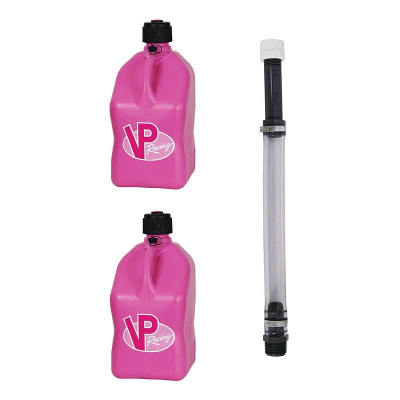 VP Racing Fuels 5.5 Gal Utility Jugs (2 Pack) with 14 Inch Standard Hose, Pink