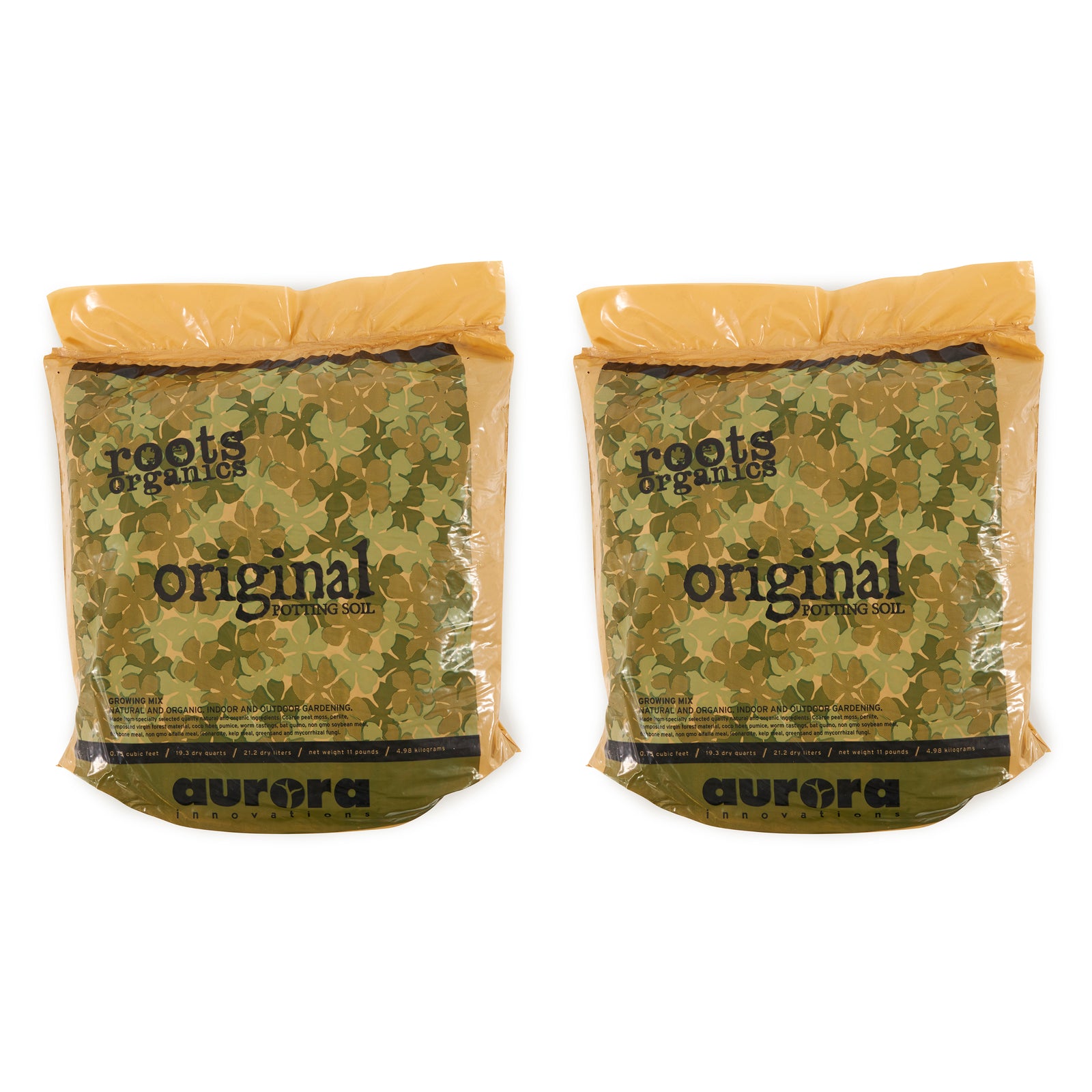 Roots Organics Hydroponic Gardening Fiber Based Potting Soil .75 Cu Ft, 2 Pack - VMInnovations