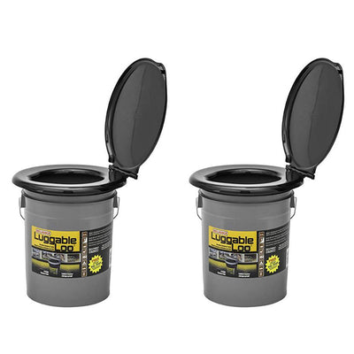 Reliance Products Luggable Loo Portable Lightweight 5gal Toilet, Gray (2 Pack)